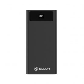 PowerBank Tellur 20000mAh PD200 Külső Akkumulátor Tápellátással (18W); QC 3.0, Fekete