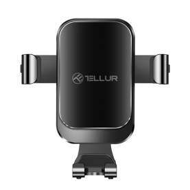 Autós Telefontartó Tellur Gravity CMH20, 360°-ban elforgatható, Alumínium, Fekete