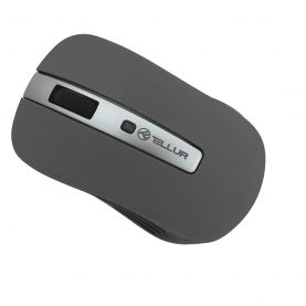 Vezeték nélküli Egér Tellur Basic, Plug&Play, LED, 800-1600 DPI állítható, 4 gomb, Sötétszürke