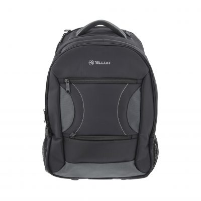 Gurulós laptop hátizsák Tellur, 15,6″, USB port, Vízálló, Fogantyú és kerék, Fekete