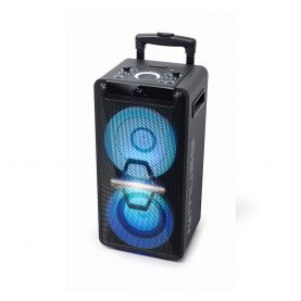 Hangszóró Bluetooth Party MUSE M-1920 DJ CD-vel és akkumulátorral, 300 W, 2 x MIC Jack, 1 x Quitar Jack, MP3 kompatibilis, 1 x mikrofon, Fekete