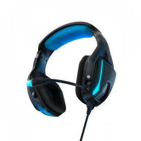 Gamer Fejhallgató Energy Sistem ESG 5 SHOCK, Kék LED fények, 220 cm, Sound Vibration Technológia, Fekete-Kék