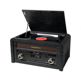 Lemezjátszó Pick-Up MUSE MT-115 W, Bluetooth Vintage Collection, FM rádió, CD, CD-R / RW, MP3, USB, Fekete