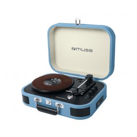 Lemezjátszó Pick-up MUSE MT-201 BTB Bluetooth, 2 x 5W, Automata kapcsoló, 45 ford./perc, USB, Több csatlakozás, Kék
