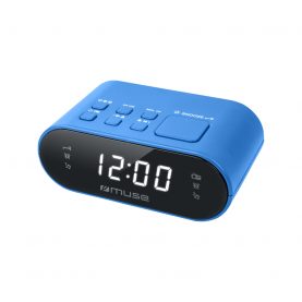 Rádió Órával MUSE M-10 CR, Kettős ébresztő, LED kijelző, Fényerőszabályzó, Kék