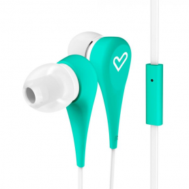 Fülhallgató Vezetékes Energy Style 1+, Fülbe helyezhető, Mikrofon, Lapos kábel, Türkiz