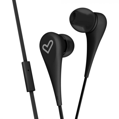 Fülhallgató Vezetékes Energy Style 1+, Fülbe helyezhető, Mikrofon, Lapos kábel, Fekete