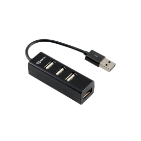 USB Elosztó SBOX H-204R, 4 Port, USB 2.0, Fekete