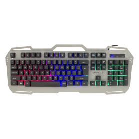 White Shark GK-1624 Gaming Billentyűzet VIKING 2, USB, LED világítás, Fém, Fekete/Szürke