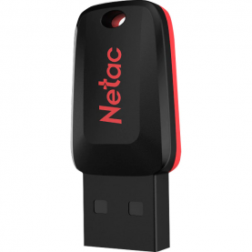 Netac USB memória, U197 mini, 64 GB, USB2.0, Fekete-Piros