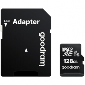Memóriakártya MicroSD Goodram 128GB,UHS I,cls 10 + adapter, M1AA-1280R12