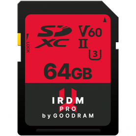 Memóriakártya SD Goodram IRDM PRO 64GB,UHS II,V60, IRP-S6B0-0640R12