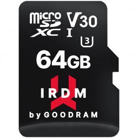 Memóriakártya microSDXC Goodram IRDM 64GB,UHS I, Cls 10 + Adapter
