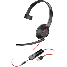 Fejhallgató Call Center Plantronics Blackwire 5210 USB-A, Bulk, Kábelhossz 1.5 m, Fekete