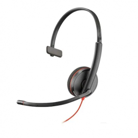 Fejhallgató Call Center Plantronics Blackwire C3210 USB-A, SINGLE UNIT, Kábelhossz 1.5 m, Fekete