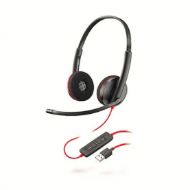Fejhallgató Plantronics Blackwire, C3220 USB-A, Single unit (209745-22), Kábelhossz 1.5 m, Fekete