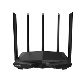 Router Wireless Tenda AC7, Dual Band, AC1200, 5 antenna, Frekvencia 2.4 – 5 GHz, Átviteli sebesség WI-FI 300 + 867 Mbps, Fekete
