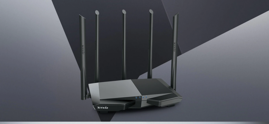 Router Wireless Tenda AC7, Dual Band, AC1200, 5 antenna, Frekvencia 2.4 – 5 GHz, Átviteli sebesség WI-FI 300 + 867 Mbps, Fekete