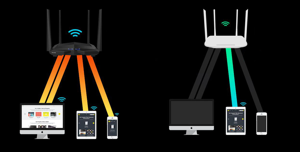 Router Wireless Tenda AC10, Gigabit AC1200, Dual-Band, Frekvencia 2.4 + 5 GHz, Fekete