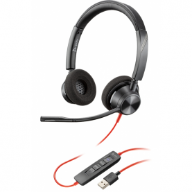 Fejhallgató Call Center Plantronics BLACKWIRE BW3320-M, Hívóegység, USB, Fekete