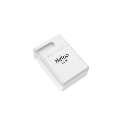 USB Memória Netac, U116 mini, 64GB, USB2.0, Nagyszabású kompatibilitás, Fehér