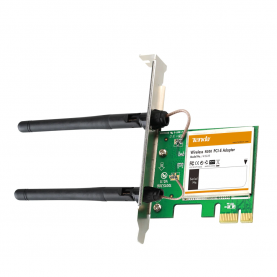 Hálózati Kártya Wireless PCI Express Tenda W322E, 300 Mbps, 2 Antenna, Frekvencia 2.4 GHz, Fekete