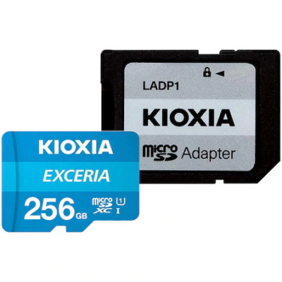 Memóriakártya MicroSD Kioxia Exceria 256GB,UHS I U1+ Adapter, LMEX1L256GG2