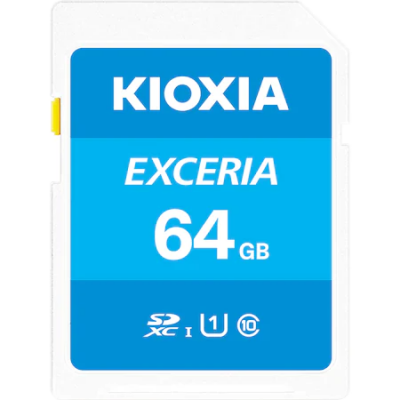 Memóriakártya SD Kioxia Exceria, UHS Speed Class 1 kompatibilis, 64GB, LNEX1L064GG4