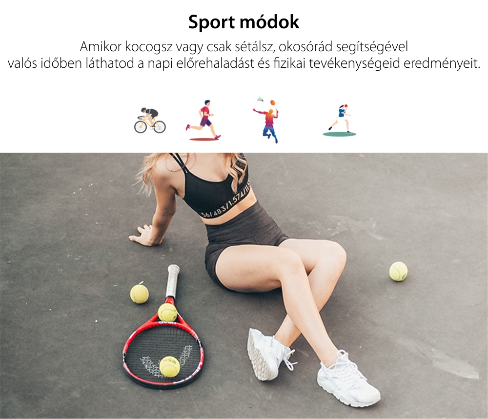 XK Fitness B6W Intelligens Fitnesz Karkötő, 0,96″ kijelzővel, Távolsággal, Kalóriatartalommal, Egészségügyi jellemzőkkel, Alvásminőséggel, Piros