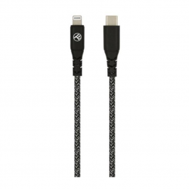 Adatkábel Tellur Green USB to Type-C, 3A, 1m, Nylon, Újrahasznosított műanyag, Fekete