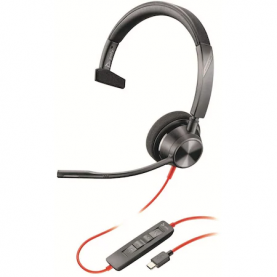 Fejhallgató Call Center Plantronics Blackwire 3310, USB-C, Monoaurális, Mikrofon, Fekete