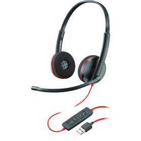 Fejhallgató Call Center PLANTRONICS Blackwire C3220 USB-A Binaurális, Fekete