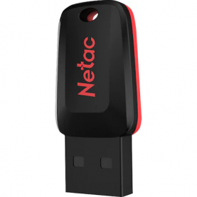 Netac USB memória, U197 mini, 32 GB, USB2.0, Fekete-Piros