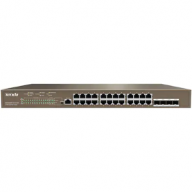 Switch Tenda TEG5328P-24-410W, L3 Managed, 24 Gigabit Port, PoE, Store and Forward, Szürke