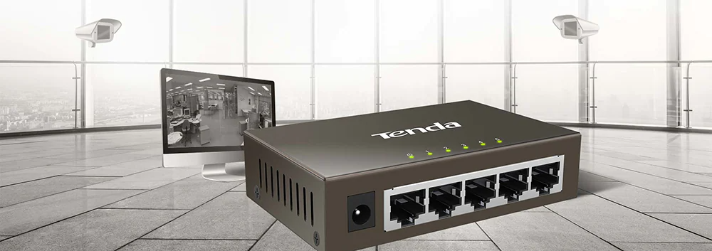 Switch Tenda TEG1005D, 5 port Gigabit, Desktop, Store and Forward, Tápellátás 100-240V AC 50 / 60Hz, Fekete