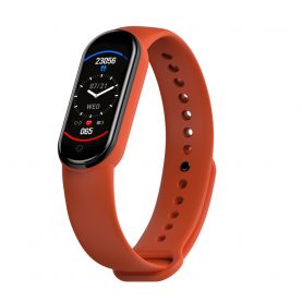 XK Fitness M6 Intelligens Fitnesz Karkötő, 0,96″ kijelzővel, Bluetooth, Értesítések, Távolság, Kalória, Sport módok, Narancs