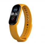 XK Fitness M6 Intelligens Fitnesz Karkötő, 0,96″ kijelzővel, Bluetooth, Értesítések, Távolság, Kalória, Sport módok, Sárga