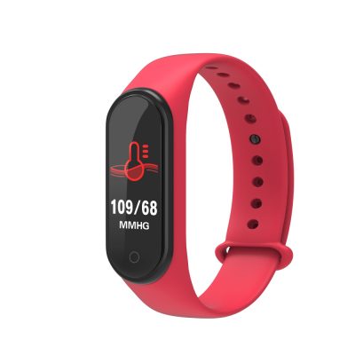 XK Fitness M4S Intelligens Fitnesz Karkötő, 0,96″ kijelzővel, Bluetooth, Testhőmérséklet, Kalória, Távolság, Piros