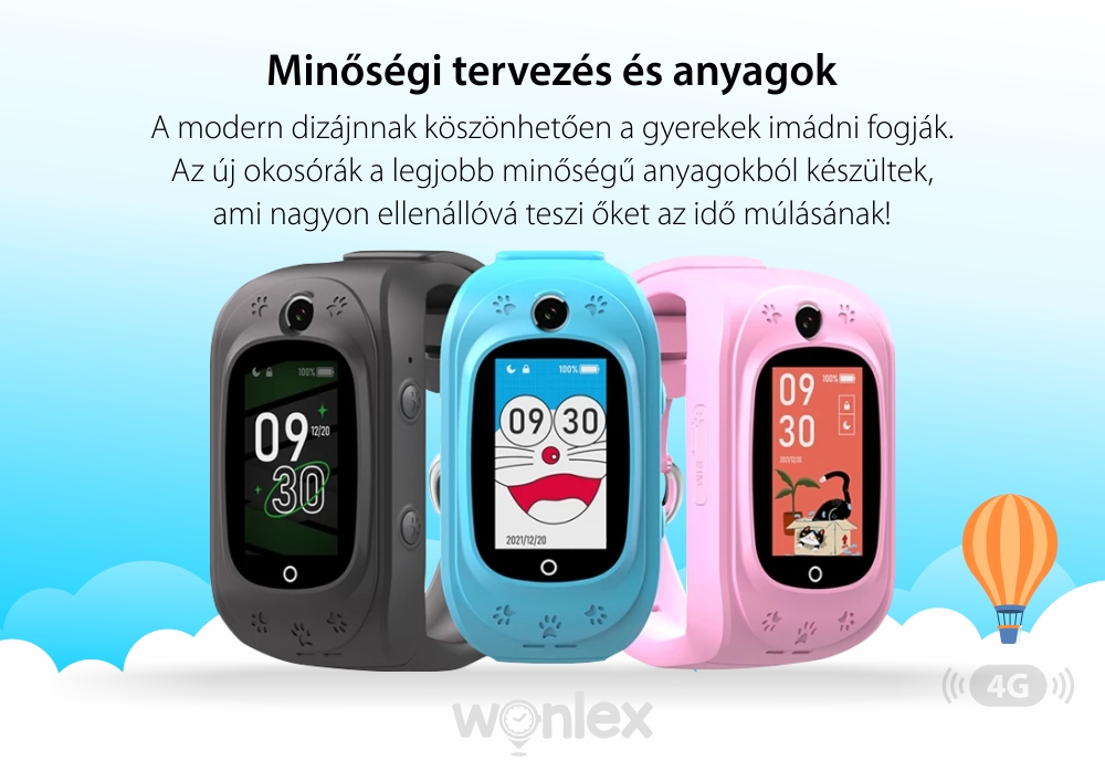 Okosóra gyerekeknek Wonlex Q50 Pro GPS helymeghatározás, Telefon funkció, Lépésszámláló, Riasztás, Névjegyek, Kék