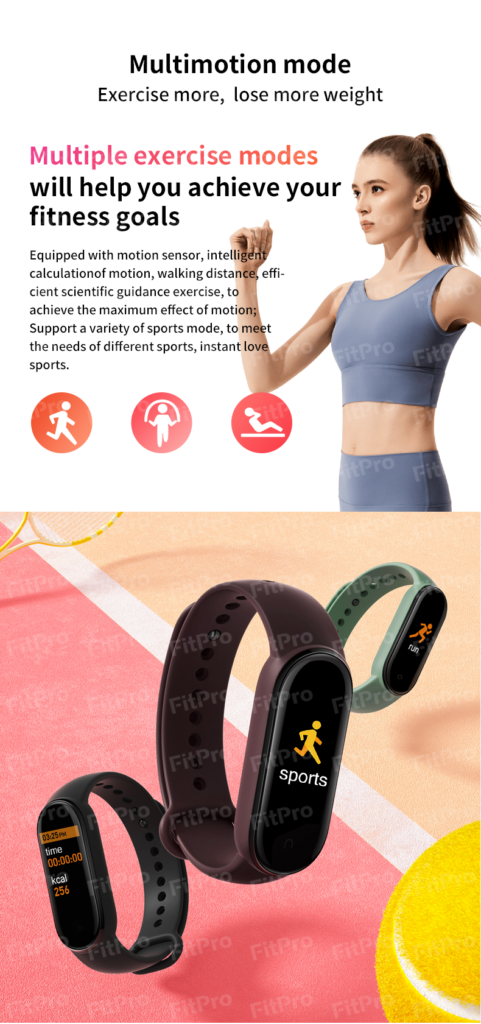 XK Fitness M7 Intelligens Karkötő Egészségfigyelő funkciókkal, Kalória, Távolság, Sport módok, Fekete