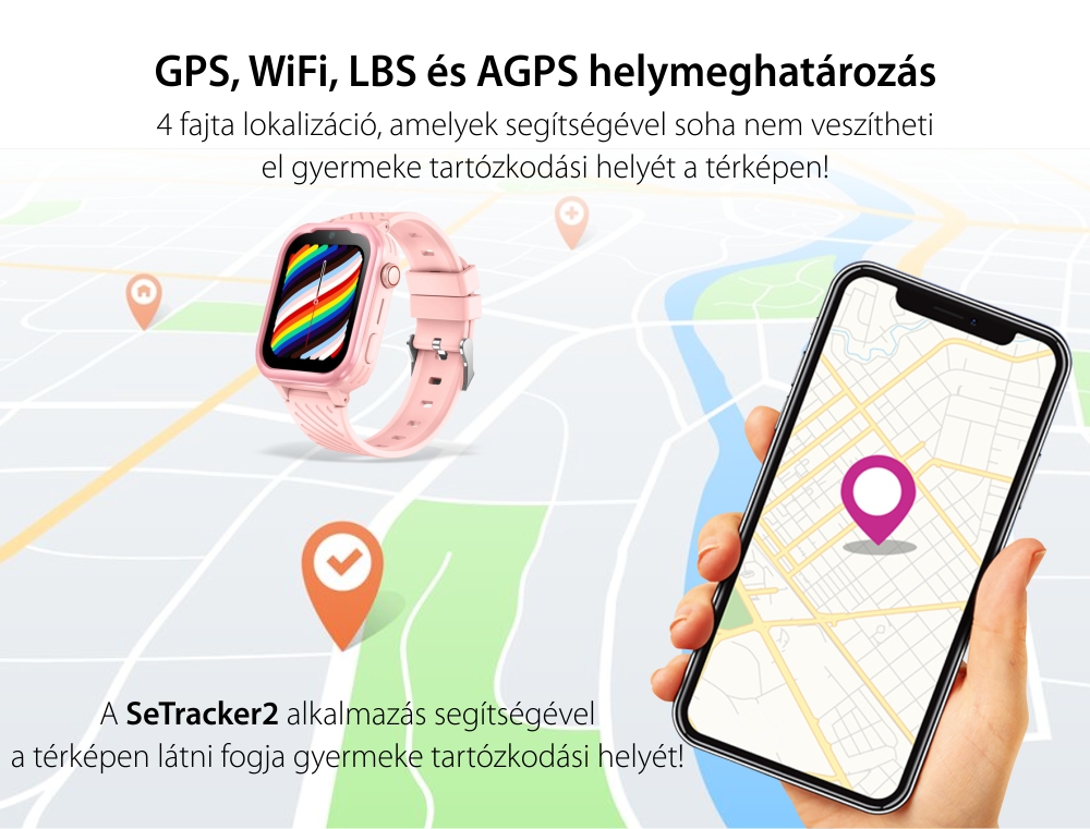 Okosóra gyerekeknek Wonlex KT15 PRO, SIM, 4G, Vízállóság IP54, Videohívás, SOS Gomb, Hívás funkció, GPS Nyomkövető, Rezgési funkció, Fekete